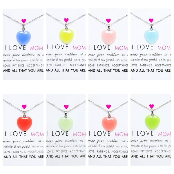 mother's day love mom heart luminous stone pendant blue green glow light in the dark necklace for jewelry making with card, Silver
mother's day love mom heart luminous stone pendant blue green glow light in the dark necklace for jewelry making with card, Silver