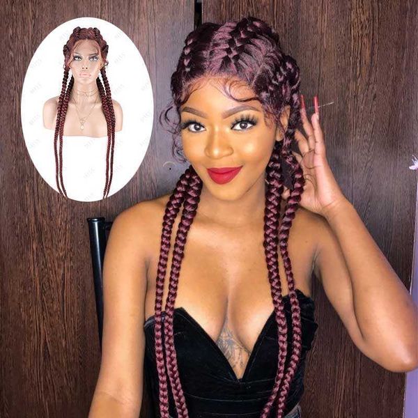 lace wigs bliss african american box black braid hair synthetic wholesale 4 long braided twist for women 221216, Black;brown
lace wigs bliss african american box black braid hair synthetic wholesale 4 long braided twist for women 221216, Black;brown