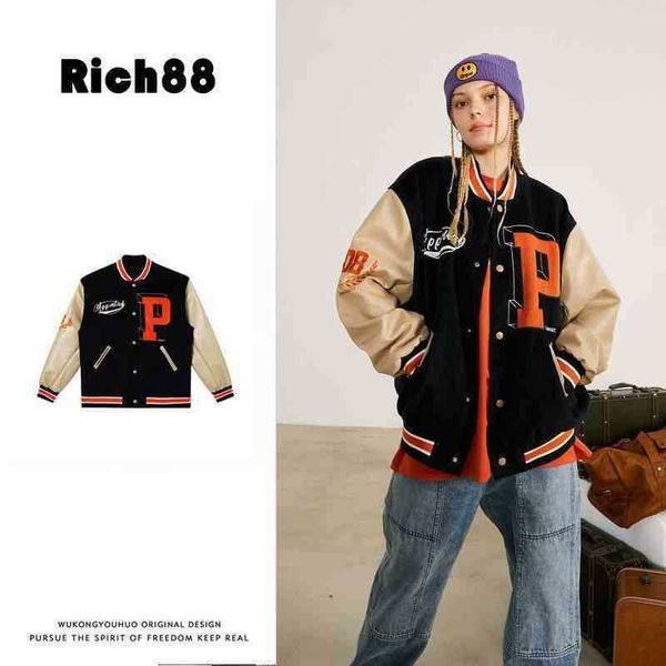 hoodiehoodiebaseball cotton clothes spring and autumn new american leisure trend jacket men's women's splicing versatile style lon, Black
hoodiehoodiebaseball cotton clothes spring and autumn new american leisure trend jacket men's women's splicing versatile style lon, Black