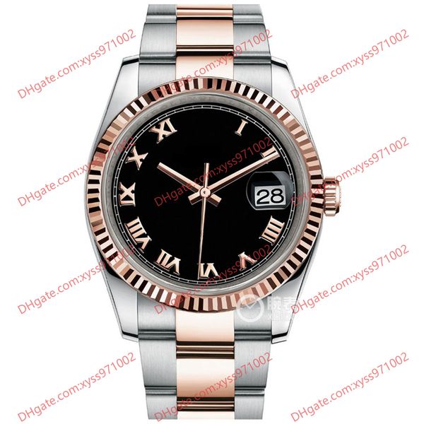 high-quality watch 2813 automatic men's watch 116231 36mm black rome dial 18k rose gold stainless steel women's wristwatch sapphir, Slivery;brown
high-quality watch 2813 automatic men's watch 116231 36mm black rome dial 18k rose gold stainless steel women's wristwatch sapphir, Slivery;brown