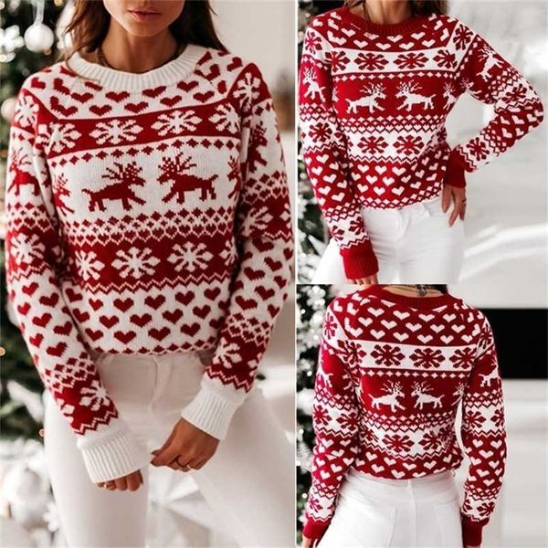sweater women christmas deer knitted long sleeve round neck ladies jumper fashion casual winter autumn pullover clothesplus size 211122, White;black
sweater women christmas deer knitted long sleeve round neck ladies jumper fashion casual winter autumn pullover clothesplus size 211122, White;black
