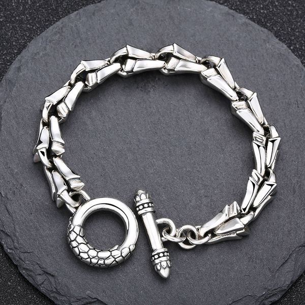 link chain bracelets solid 925 sterling silver bones toggle clasps antique vintage punk handmade fashion luxury jewelry accessories gifts fo, Black
link chain bracelets solid 925 sterling silver bones toggle clasps antique vintage punk handmade fashion luxury jewelry accessories gifts fo, Black