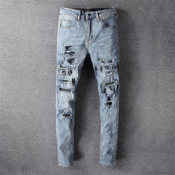 20ss mens designer jeans distressed ripped biker slim fit motorcycle denim for men s fashion jean mans pants pour homm284p, Blue
20ss mens designer jeans distressed ripped biker slim fit motorcycle denim for men s fashion jean mans pants pour homm284p, Blue