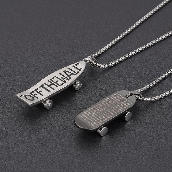 10pcs off the wall slogan skateboard pendant necklace for women men stainless steel dangle necklaces punk jewelry, Silver
10pcs off the wall slogan skateboard pendant necklace for women men stainless steel dangle necklaces punk jewelry, Silver