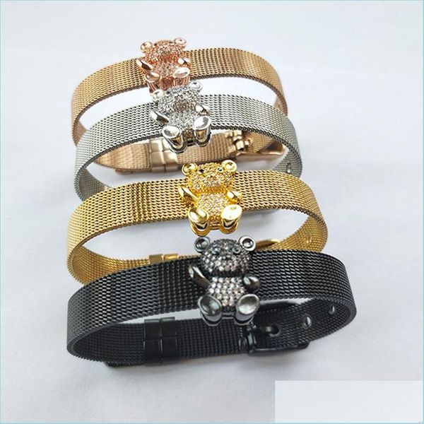 chain fashion jewelry watch belt bracelet micro pave cz teddy bear shape spacers charm adjustable bangle for xmas gifts drop deliver dhglr, Black
chain fashion jewelry watch belt bracelet micro pave cz teddy bear shape spacers charm adjustable bangle for xmas gifts drop deliver dhglr, Black