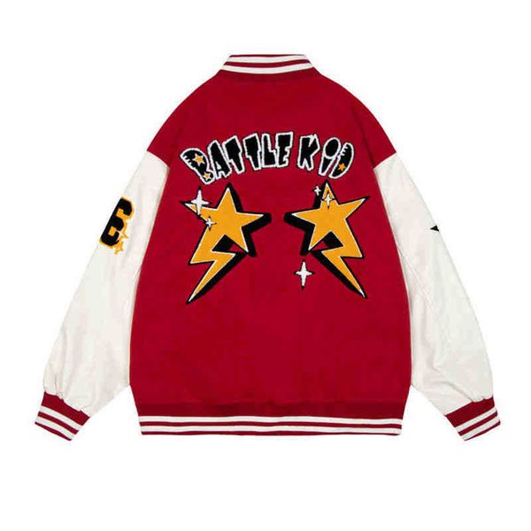 hoodiehoodiefeel lonely american star embroidered baseball jacket men's and women's high street vibe loose versatile jacket, Black
hoodiehoodiefeel lonely american star embroidered baseball jacket men's and women's high street vibe loose versatile jacket, Black