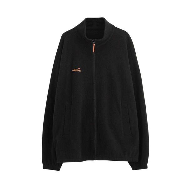 women's jackets color contrast precision embroidery collar sweatshirt cardigan women, Black;brown
women's jackets color contrast precision embroidery collar sweatshirt cardigan women, Black;brown