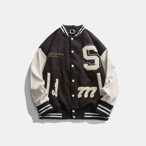 hoodiehoodieamerican baseball suit men's flocking embroidery street fashion spring and autumn loose jacket ins brand minority coat, Black
hoodiehoodieamerican baseball suit men's flocking embroidery street fashion spring and autumn loose jacket ins brand minority coat, Black