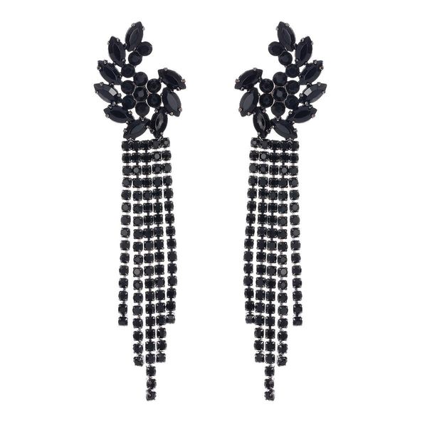 dangle chandelier shiny black rhinestone long tassel wedding dangle earring for women luxury crystal drop earrings jewelry gift de dhizq, Silver
dangle chandelier shiny black rhinestone long tassel wedding dangle earring for women luxury crystal drop earrings jewelry gift de dhizq, Silver