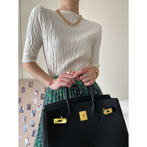 original designer shoulder berkins designer bag h home handbags sinan french elegant slim fitting half high neck texture short sleeve sweate
original designer shoulder berkins designer bag h home handbags sinan french elegant slim fitting half high neck texture short sleeve sweate