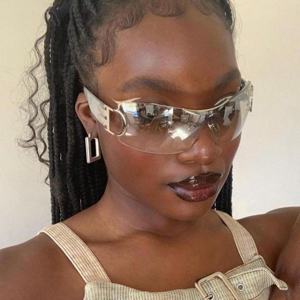 621s s in vintage fashion y2k one piece women men designer trending rimless sport sun glasses for female, White;black
621s s in vintage fashion y2k one piece women men designer trending rimless sport sun glasses for female, White;black