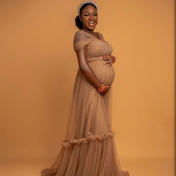 african maternity tulle gown prom dresses for baby shower beaded sheer maxi dress p shoot robes, Black
african maternity tulle gown prom dresses for baby shower beaded sheer maxi dress p shoot robes, Black