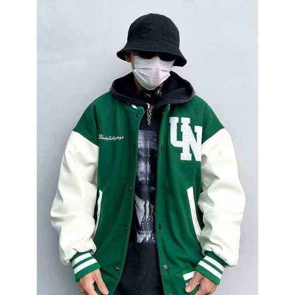 hoodiehoodiezsk american color contrast baseball jacket wool pu leather sleeve jacket men's and women's street thick cotton clothe, Black
hoodiehoodiezsk american color contrast baseball jacket wool pu leather sleeve jacket men's and women's street thick cotton clothe, Black