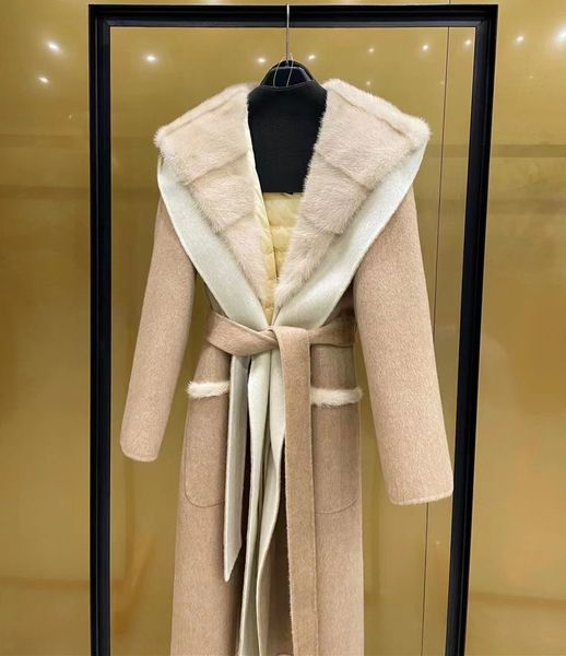 khaki cashmere cape blends white duck down liner with sashes women bathrobe long coats hoody outdoor parkas, Black
khaki cashmere cape blends white duck down liner with sashes women bathrobe long coats hoody outdoor parkas, Black