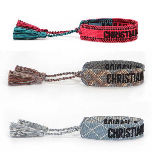 women's luxury fashion bracelets d brand bangle designer embroidery wrist rope bohemia tassel hand woven bracelet men's girl simpl, Black
women's luxury fashion bracelets d brand bangle designer embroidery wrist rope bohemia tassel hand woven bracelet men's girl simpl, Black
