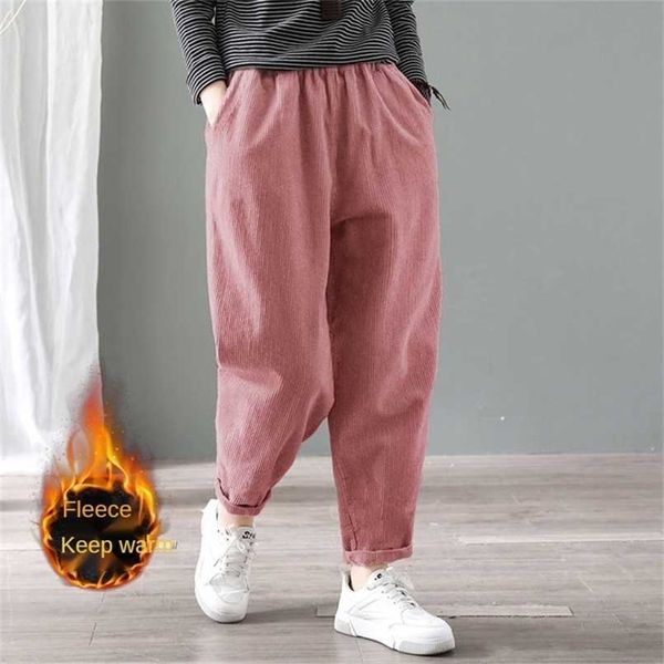 velvet warm winter pants for women elastic waist corduroy harem pant loose solid pockets oversize streetwear trousers 211119, Black;white
velvet warm winter pants for women elastic waist corduroy harem pant loose solid pockets oversize streetwear trousers 211119, Black;white
