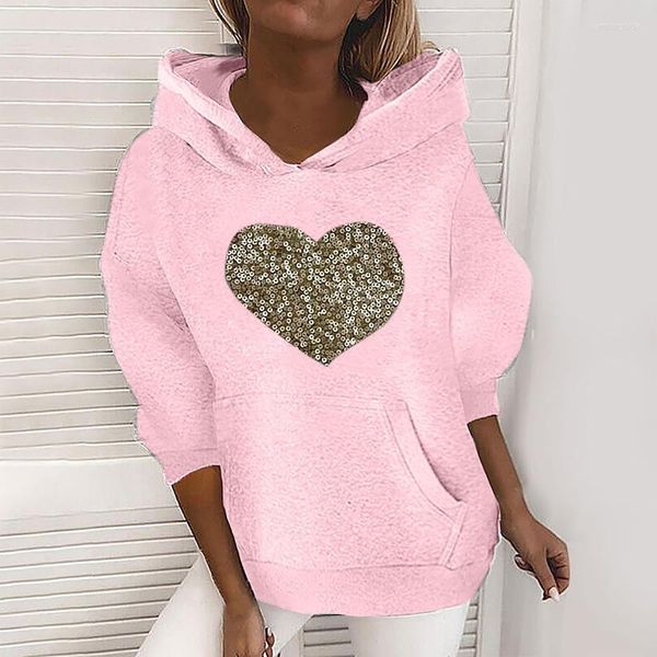 women's hoodies xxl sequins love heart printed ladies long-sleeved hooded sweatshirt pockets warm hoodie casual winter g3014, Black
women's hoodies xxl sequins love heart printed ladies long-sleeved hooded sweatshirt pockets warm hoodie casual winter g3014, Black