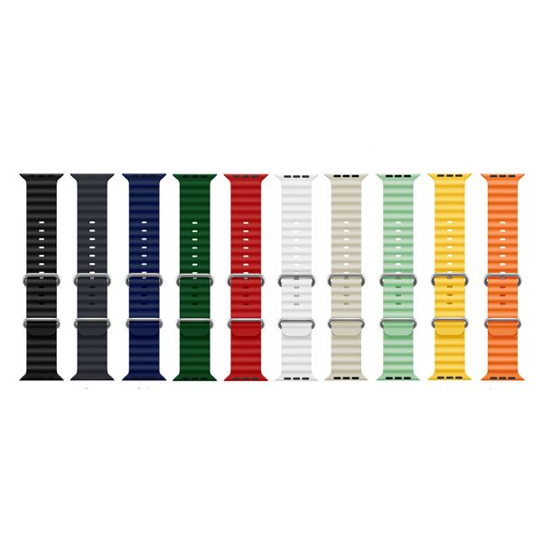 smart watch band designer for apple watch ultra 49mm silicone strap with double buckle design ocean straps compatible to iwatch series 8 ban smart watch band designer for apple watch ultra 49mm silicone strap with double buckle design ocean straps compatible to iwatch series 8 ban
