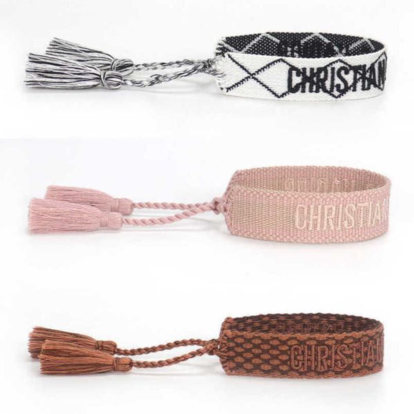 women's luxury fashion bracelets d brand designer bangle letter embroidered bracelet woven hand rope trendy wrist tassel bohemian men g, Golden;silver
women's luxury fashion bracelets d brand designer bangle letter embroidered bracelet woven hand rope trendy wrist tassel bohemian men g, Golden;silver