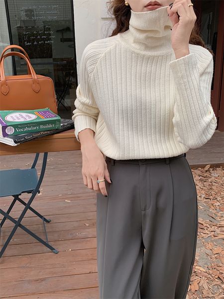 3163 autumn winter korean fashion style new turtleneck versatile midi length loose stretch thick knit wear for women girl sweater, White;black
3163 autumn winter korean fashion style new turtleneck versatile midi length loose stretch thick knit wear for women girl sweater, White;black