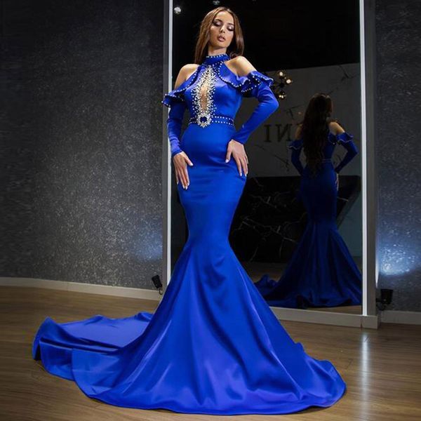 elegant mermaid evening dresses 2023 blue formal dress long sleeves satin slit beads party prom gowns vestidos de noiva, Black;red
elegant mermaid evening dresses 2023 blue formal dress long sleeves satin slit beads party prom gowns vestidos de noiva, Black;red