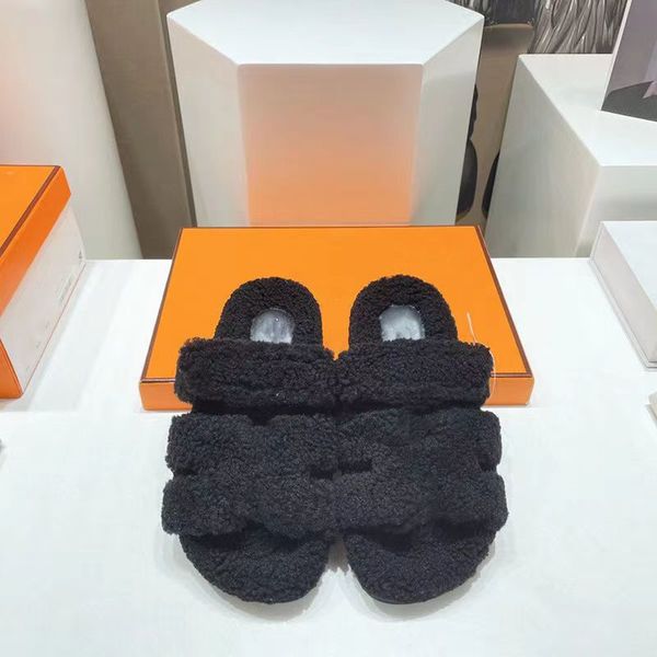designer slippers winter woolen shoes flat soles casual leather long wool splicing fashionable home sandals for women, Black
designer slippers winter woolen shoes flat soles casual leather long wool splicing fashionable home sandals for women, Black