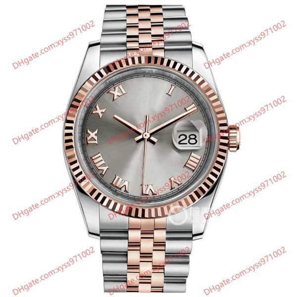 high-quality watch 2813 automatic men's watch 116231 36mm gray rome dial 18k rose gold stainless steel wristwatch sapphire glass 116244, Slivery;brown
high-quality watch 2813 automatic men's watch 116231 36mm gray rome dial 18k rose gold stainless steel wristwatch sapphire glass 116244, Slivery;brown