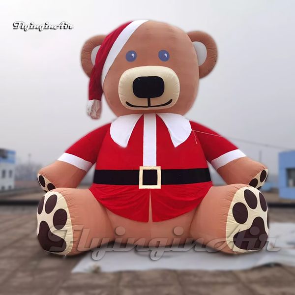 Image of Outdoor Christmas Decorations Inflatable Bear Model Cartoon Animal Mascot Large Air Blow Up Brown Bear Balloon For Park Display