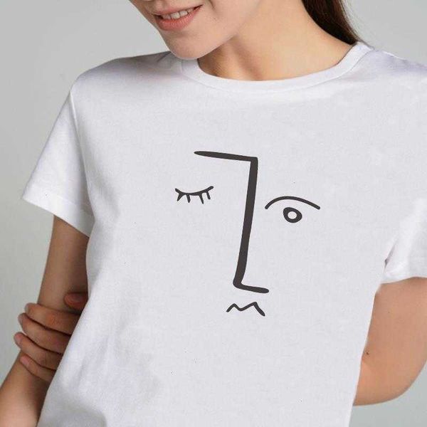 funny women t-shirt simple tee face abstract aesthetic print lady teen shirt top, White
funny women t-shirt simple tee face abstract aesthetic print lady teen shirt top, White