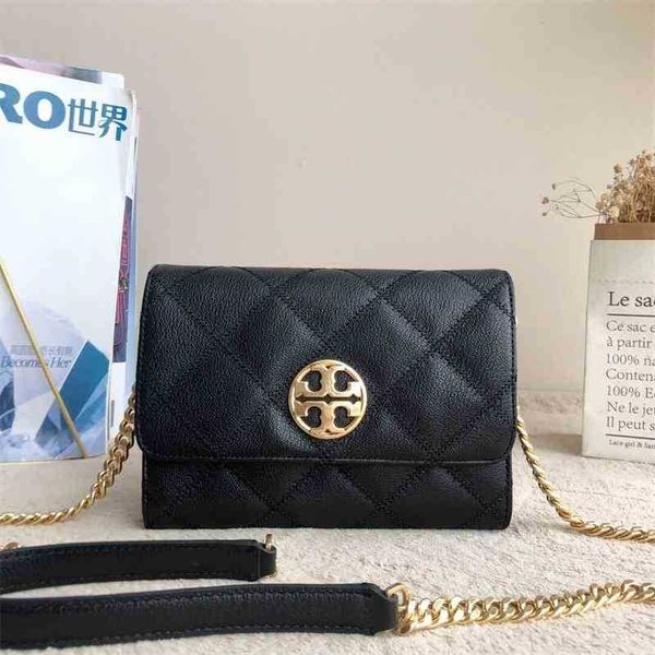 summer torysburchs 2022 designer handbags women's head leather chain diagonal small square bag shoulder crossbody bag zc