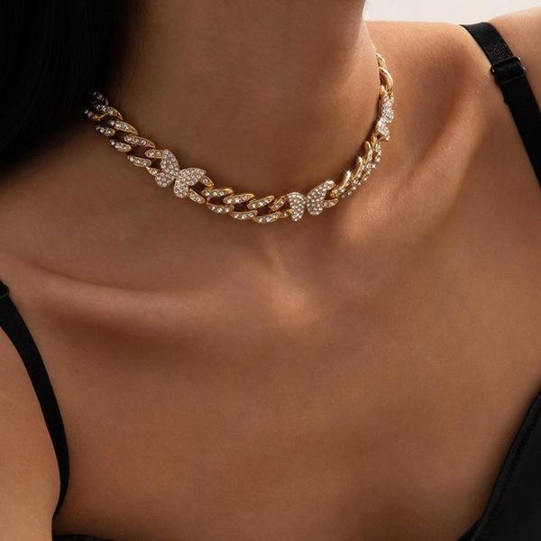 choker 2022 women's exaggerated single-layer thick chain tassel necklace retro full diamond-studded cuban buckle butterfly, Golden;silver
choker 2022 women's exaggerated single-layer thick chain tassel necklace retro full diamond-studded cuban buckle butterfly, Golden;silver