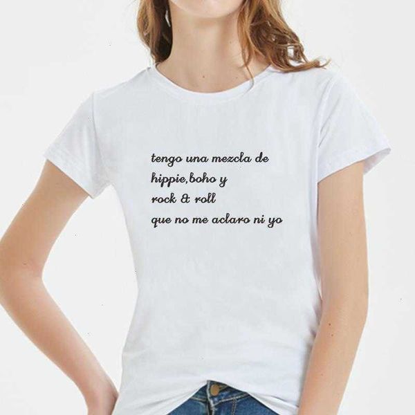 hipster t-shirts funny spanish phrase t shirts bsico camiseta mujer short sleeve, White 
hipster t-shirts funny spanish phrase t shirts bsico camiseta mujer short sleeve, White