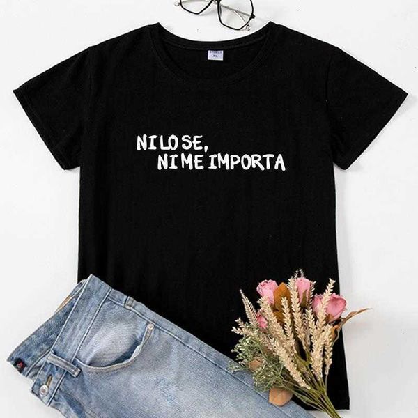 i dont know care funny t shirt spanish camiseta mujer letter print women t-shirts, White
i dont know care funny t shirt spanish camiseta mujer letter print women t-shirts, White