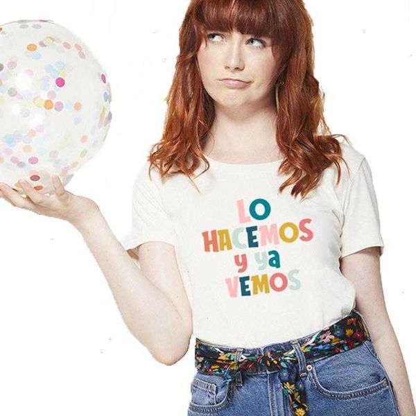 we do and t shirts thats see spanish t-shirts camiseta ropa mujer casual letter, White