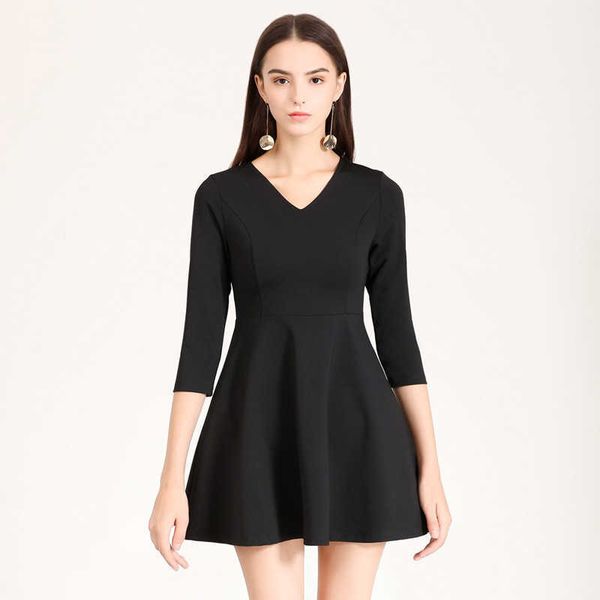 professional little black in autumn 2022 new elegant slim v-neck three quarter sleeve a-line bottomed dress uniform, Black;gray
professional little black in autumn 2022 new elegant slim v-neck three quarter sleeve a-line bottomed dress uniform, Black;gray