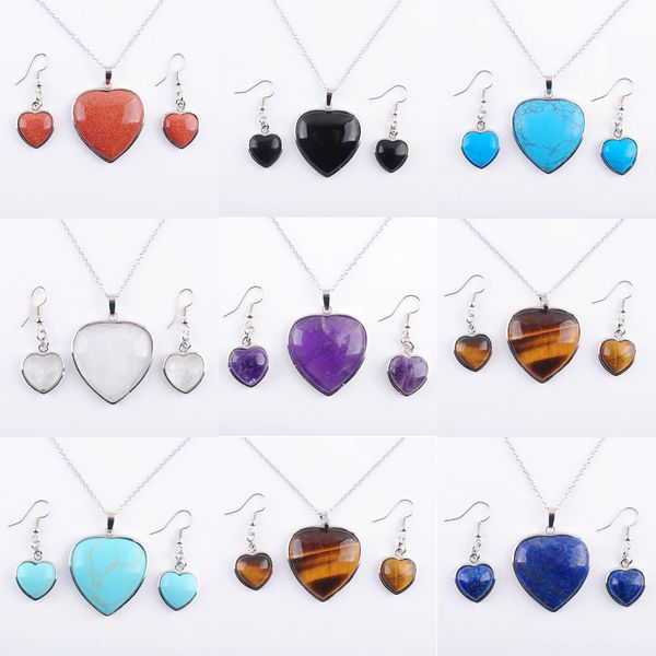 jewelry set for women pendant necklace hoop earrings party love heart reiki chakra beads stone amethysts agates crystal bq308, Silver
jewelry set for women pendant necklace hoop earrings party love heart reiki chakra beads stone amethysts agates crystal bq308, Silver