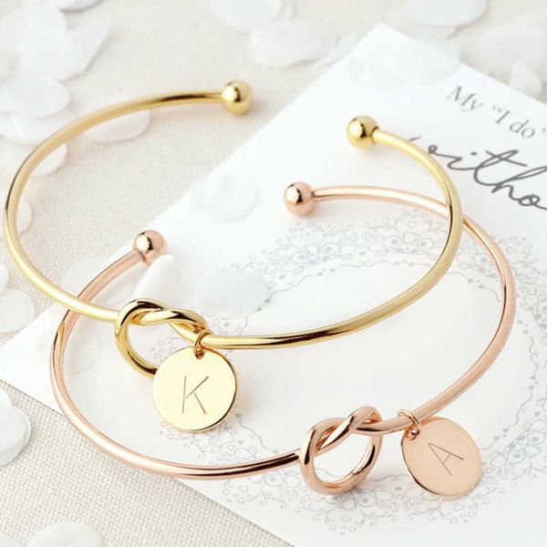 jisensp personalize a-z knot initial bracelets bangles 26 letter open armband cuff bangle for women bridesmaid jewelry pulseira, Golden;silver
jisensp personalize a-z knot initial bracelets bangles 26 letter open armband cuff bangle for women bridesmaid jewelry pulseira, Golden;silver