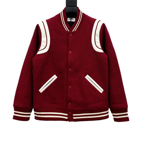 men's baseball collar shirt red business casual jacket multi-piece women's cardigan jacket, White;black
men's baseball collar shirt red business casual jacket multi-piece women's cardigan jacket, White;black
