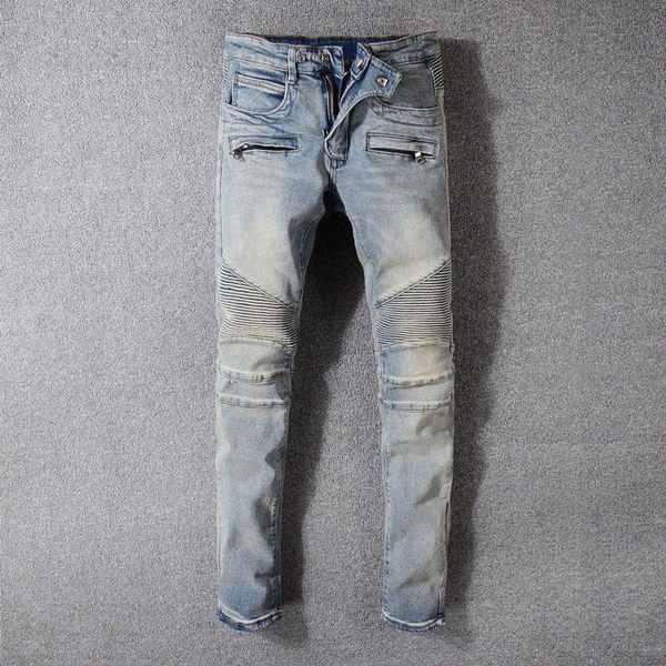 fashion streetwear men jeans slim fit spliced designer retro wash hip hop jeans men denim cargo pants motor biker z00x#, Blue
fashion streetwear men jeans slim fit spliced designer retro wash hip hop jeans men denim cargo pants motor biker z00x#, Blue