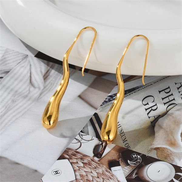 ins simple stud long liquid drop earrings female french minority design neutral cool autumn/winter new jewelry accessories, Golden;silver
ins simple stud long liquid drop earrings female french minority design neutral cool autumn/winter new jewelry accessories, Golden;silver