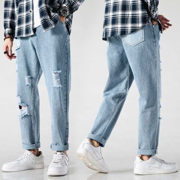 summer and autumn new pierced casual jeans men's pants fashion brand loose straight tube, Blue
summer and autumn new pierced casual jeans men's pants fashion brand loose straight tube, Blue