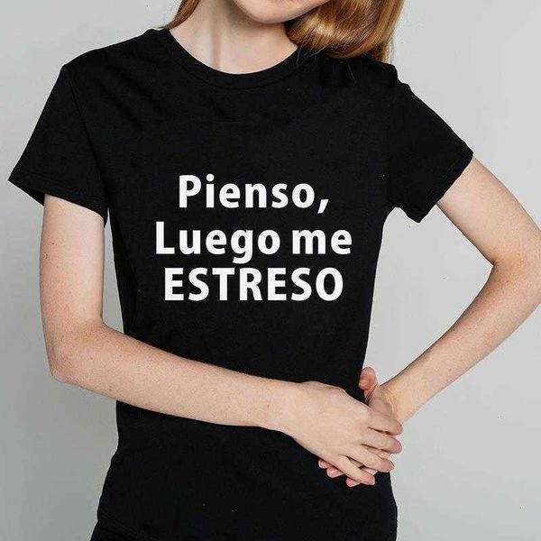 i think then tee was stress fashion women t-shirts colorful letter print shirt, White
i think then tee was stress fashion women t-shirts colorful letter print shirt, White