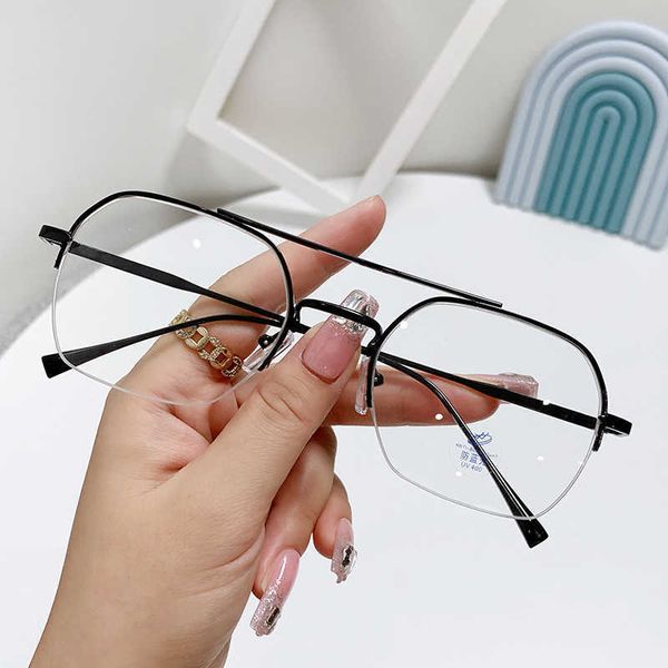 new half frame hanging wire anti blu ray glasses for men liang weiting same myopia finished spectacle frame 2038 link1, White;black
new half frame hanging wire anti blu ray glasses for men liang weiting same myopia finished spectacle frame 2038 link1, White;black