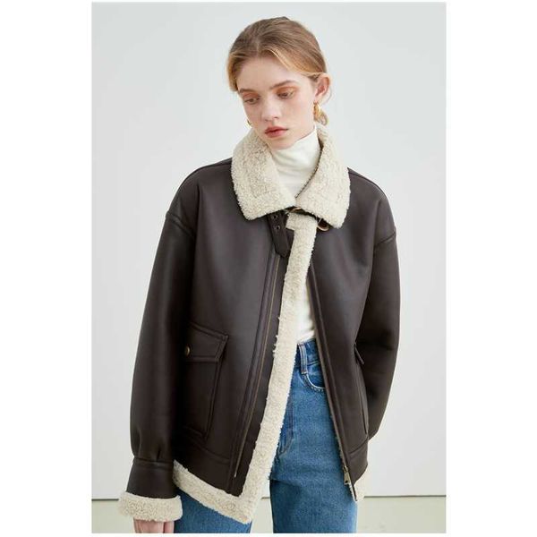 women's fur faux fur women's fashion new style fur in one outerwear loose thicken plush leather jacket temperament versatile coat, Black
women's fur faux fur women's fashion new style fur in one outerwear loose thicken plush leather jacket temperament versatile coat, Black