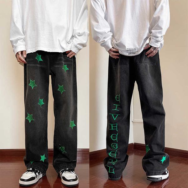 men's jeans new men's wide leg jeans hip hop trend neutral denim trousers loose straight embroidery street cargo pants man baggy j, Blue
men's jeans new men's wide leg jeans hip hop trend neutral denim trousers loose straight embroidery street cargo pants man baggy j, Blue