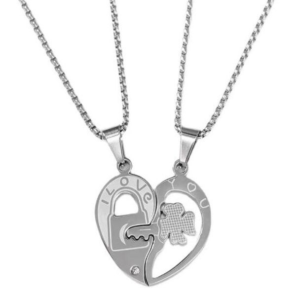 heart couple matching necklace personality love key and lock letter pendant necklace stainless steel jewelry gift gc1765, Silver
heart couple matching necklace personality love key and lock letter pendant necklace stainless steel jewelry gift gc1765, Silver