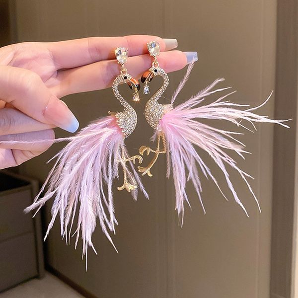 s3295 fashion jewelry s925 silver needle dangle earrings for women flamingo feather rhinestone niche design stud earrings
s3295 fashion jewelry s925 silver needle dangle earrings for women flamingo feather rhinestone niche design stud earrings