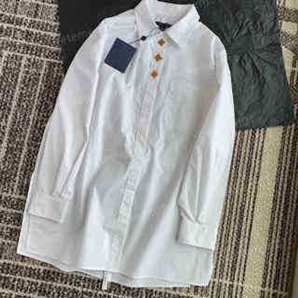 womens blouses shirts logo classic pattern metal buttons lazy loose shirts fashion brand luxury designer blouses for women, White
womens blouses shirts logo classic pattern metal buttons lazy loose shirts fashion brand luxury designer blouses for women, White