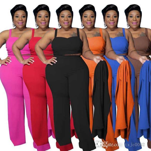 autumn winter 5xl plus size women tracksuits button cardigan sling crop and wide leg pants outfits three piece set, Black
autumn winter 5xl plus size women tracksuits button cardigan sling crop and wide leg pants outfits three piece set, Black