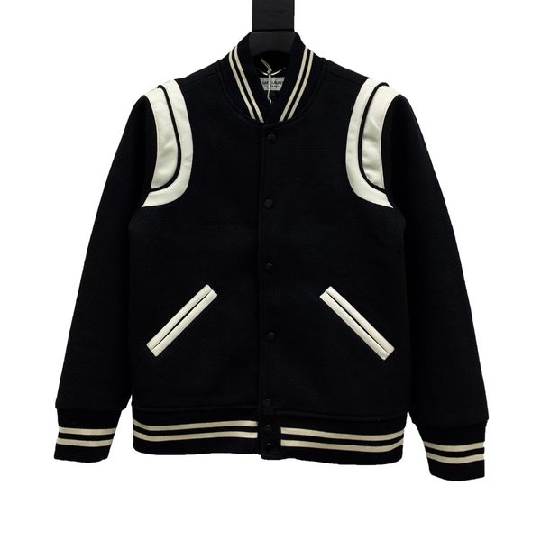 men's baseball collar shirt black business casual jacket multi-piece women's cardigan jacket, White;black
men's baseball collar shirt black business casual jacket multi-piece women's cardigan jacket, White;black